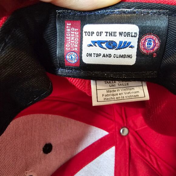 Vintage Maryland Terrapins Strapback Hat Cap Red NCAA Adjustable Wool ACC Terps - Picture 9 of 10